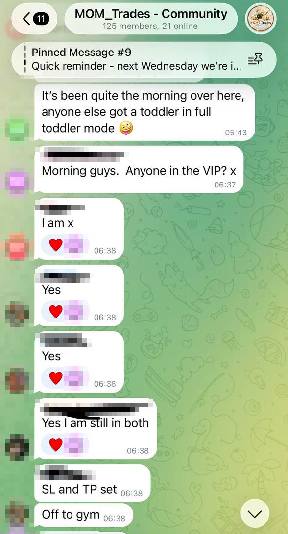 MOM community chat: a morning check-in in the group